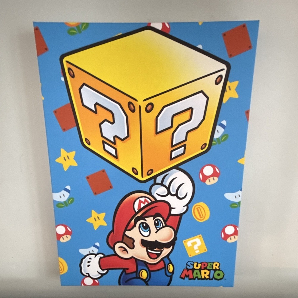 Nintendo Super Mario Light Up Canvas Wall Art Mario 12x16 in Vertical